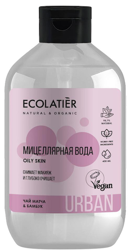 Мицеллярная вода для снятия макияжа чай матча & бамбук, 400 мл, Ecolatier #1