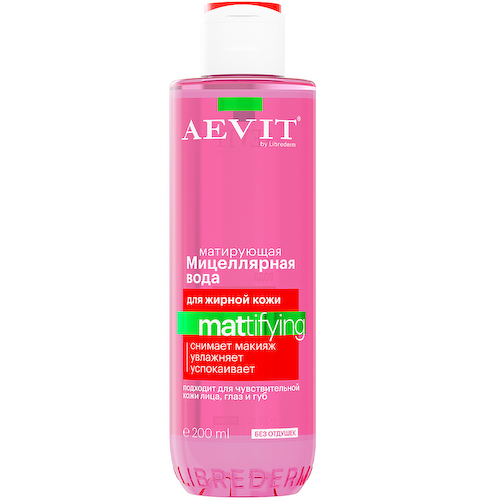 Мицеллярная вода Матирующая для жирной и комбинированной кожи, AEVIT, 200 мл, Librederm #1