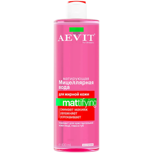 Мицеллярная вода Матирующая для жирной и комбинированной кожи, AEVIT, 400 мл, Librederm #1