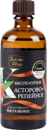 Масло-купаж касторово-репейное Золотой шелк для активного роста волос #1