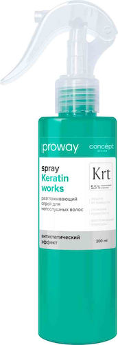 Спрей для непослушных волос разглаживающий Proway Keratin Works #1