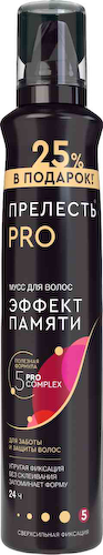 Мусс для волос Прелесть Pro Эффект памяти сверхсильная фиксация #1