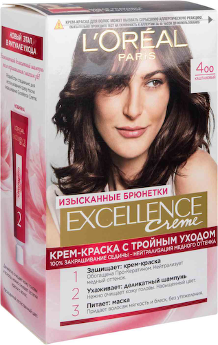 Краска для волос L'Oreal Paris Excellence Crème 4 каштановый #1