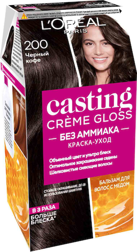 Краска-уход для волос L'Oreal Paris Casting Crème Gloss 200 Черный кофе, без аммиака #1