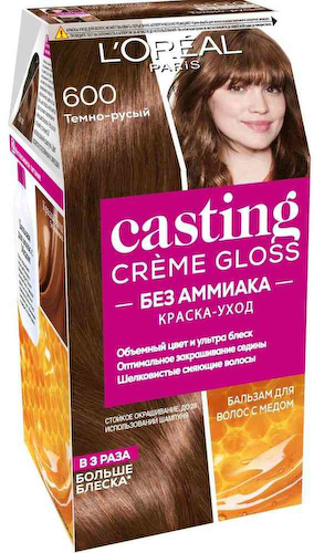 Краска-уход для волос L'Oreal Paris Casting Crème Gloss 600 темно-русый, без аммиака #1