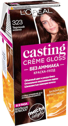 Краска-уход для волос L'Oreal Paris Casting Crème Gloss 323 Черный шоколад, без аммиака #1