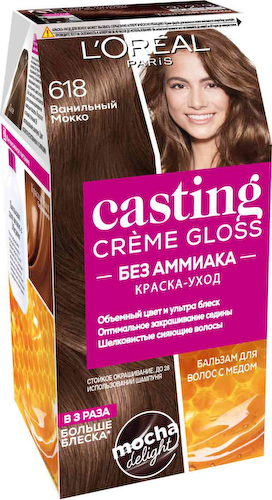 Краска-уход для волос L'Oreal Paris Casting Creme Gloss 618 Ванильный Мокко, без аммиака #1