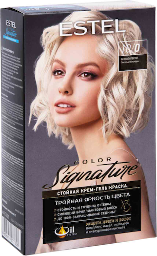 Крем-гель краска для волос Estel Color Signature 10/0 Белый песок #1