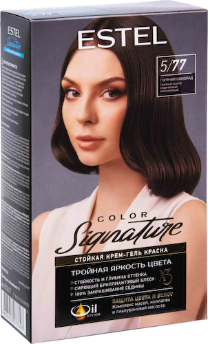 Крем-гель краска для волос Estel Color Signature 5/77 Горячий шоколад #1