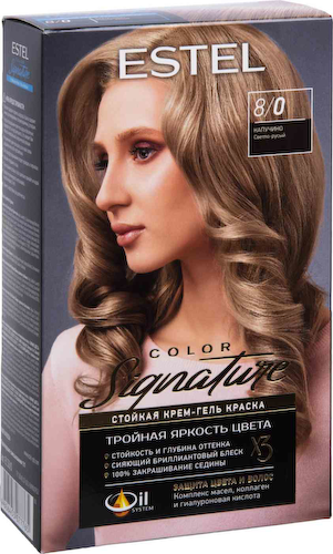 Крем-гель краска для волос Estel Color Signature 8/0 Капучино #1