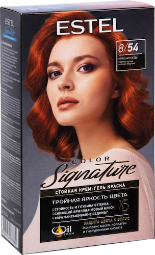 Крем-гель краска для волос Estel Color Signature 8/54 Красная медь #1
