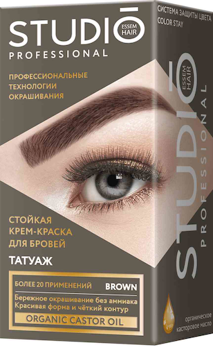 Крем-краска для бровей Studio Professional Татуаж Brown, без аммиака #1