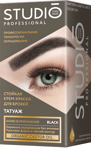 Крем-краска для бровей Studio Professional Татуаж Black, без аммиака #1