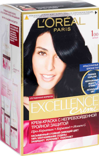 Крем-краска для волос L'Oreal Paris Excellence Creme 100 Черный #1