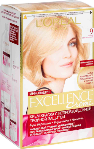 Крем-краска для волос L'Oreal Paris Excellence Creme 9 Очень светло-русый #1