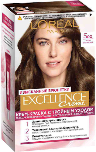 Крем-краска для волос L'Oreal Paris Excellence Creme 500 Светло-каштановый #1