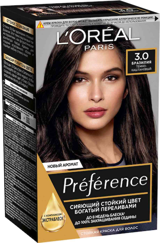 Крем-краска для волос L'Oreal Paris Preference 3.0 Бразилия темно-каштановый #1