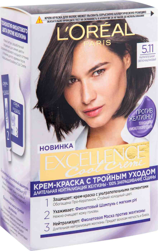Крем-краска для волос L'Oreal Paris Excellence Cool Creme оттенок 5.11 светло-каштановый #1