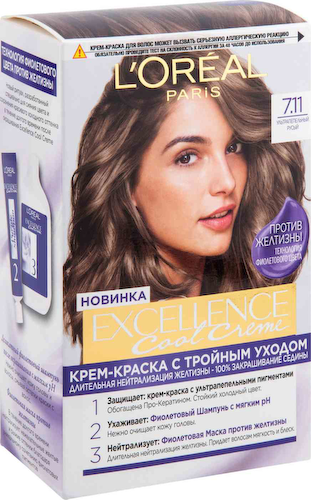 Крем-краска для волос L'Oreal Paris Excellence Cool Creme оттенок 7.11 русый #1
