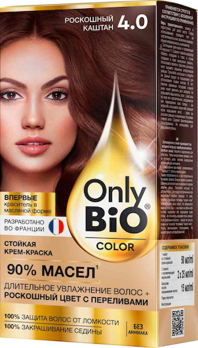 Крем-краска для волос Only Bio Color 4.0 Роскошный каштан #1