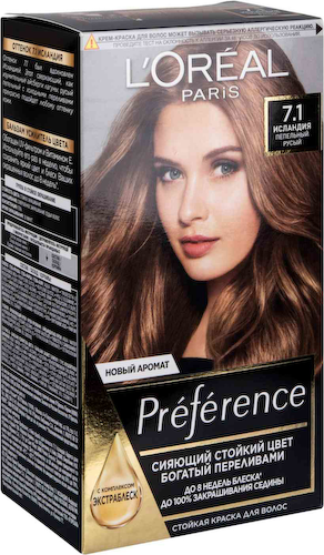 Стойкая крем-краска для волос L'Oreal Paris Preference 7.1 Исландия #1