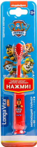 Зубная щетка детская Longa Vita Kids Paw Patrol с 3 лет, мягкая мигающая с присоской, в ассортименте #1