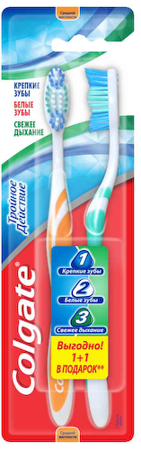 Зубная щетка средней жесткости Colgate Тройное действие #1