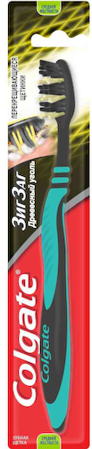 Зубная щетка средней жесткости Colgate Зиг заг с углем #1