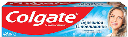Зубная паста Colgate Бережное отбеливание Фтор и кальций #1