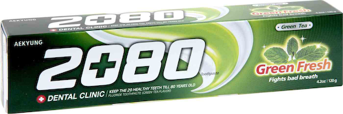 Зубная паста Dental Clinic 2080 Green Fresh Зелёный чай #1