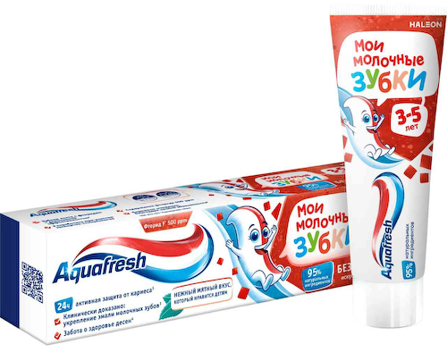 Зубная паста детская Aquafresh Мои молочные зубки от 3 до 5 лет #1