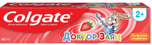 Зубная паста детская Доктор Заяц Colgate Клубника, от 2 лет #1