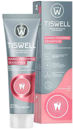 Зубная паста для чувствительных зубов реминерализующая Tiswell Nano Пломба Sensitive #1