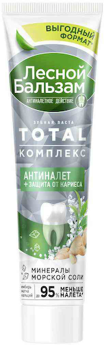 Зубная паста Лесной Бальзам TOTAL Комплекс Антиналёт с морской солью, экстрактом имбиря и чаем матча #1
