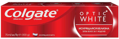 Зубная паста отбеливающая Colgate Optic White Фтор и мята #1