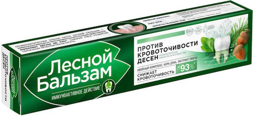 Зубная паста при кровоточивости десен Лесной Бальзам с экстрактом коры дуба и пихты #1