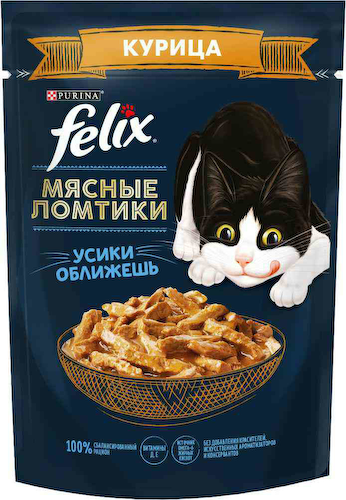 Влажный корм для кошек Felix Мясные ломтики курица #1