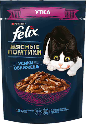 Влажный корм для кошек Felix Мясные ломтики утка #1