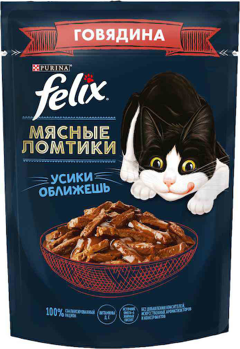 Влажный корм для кошек Felix Мясные ломтики говядина #1