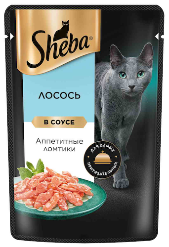 Влажный корм для кошек Sheba лосось ломтики в соусе #1