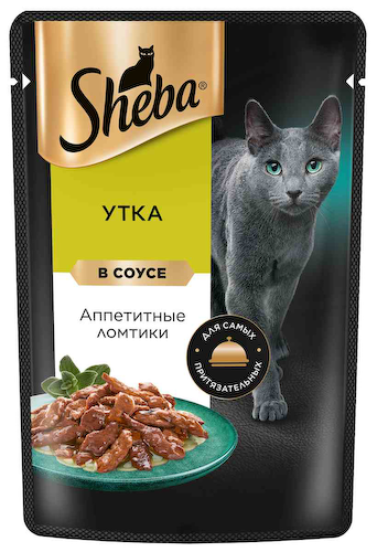 Влажный корм для кошек Sheba утка ломтики в соусе #1
