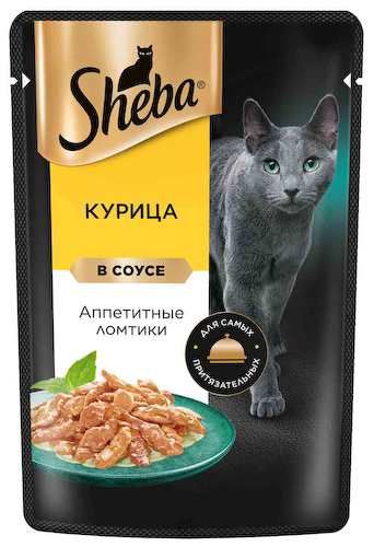 Влажный корм для кошек Sheba курица ломтики в соусе #1
