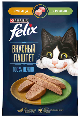 Влажный корм для кошек Felix Вкусный паштет курица-кролик #1