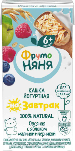 Каша овсяная молочная ФрутоНяня На завтрак яблоко-малина-черника с 6 месяцев #1
