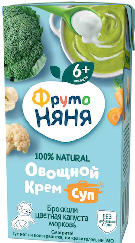 Крем-суп овощной ФрутоНяня Брокколи, цветная капуста, морковь, с 6 месяцев #1