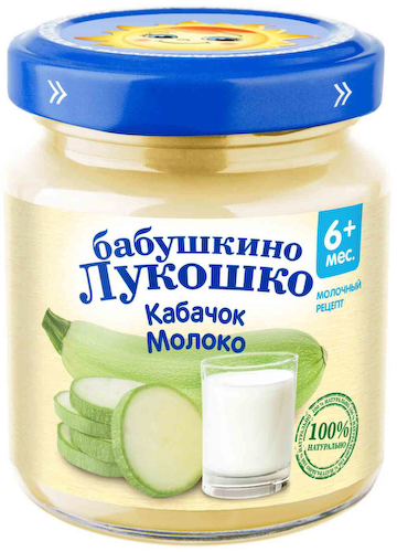 Пюре Бабушкино Лукошко Кабачок, молоко, с 6 месяцев #1
