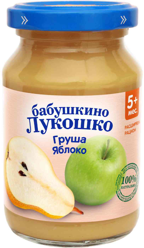 Пюре Бабушкино Лукошко Груша, яблоко, с 5 месяцев #1