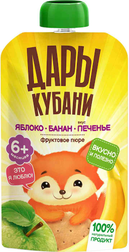 Пюре Дары Кубани яблоко-банан-печенье с 6 месяцев #1