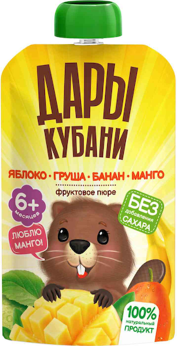 Пюре Дары Кубани яблоко-груша-банан-манго с 6 месяцев #1