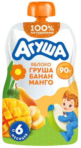 Пюре Агуша яблоко-груша-банан-манго с 6 месяцев #1